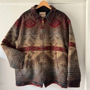 Vintage Woolrich Navajo zip up jacket - men's XL